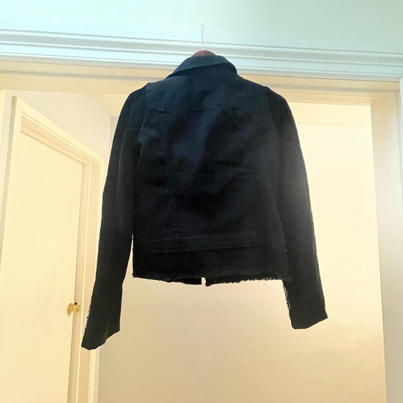 BlankNYC Black Denim and Velvet Embellished Jacket Small NWOT - Picture 4 of 9
